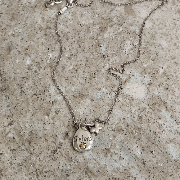 Brighton Sisters Inseparable Reversible Two Tone Small Pendant Necklace - Picture 4 of 7